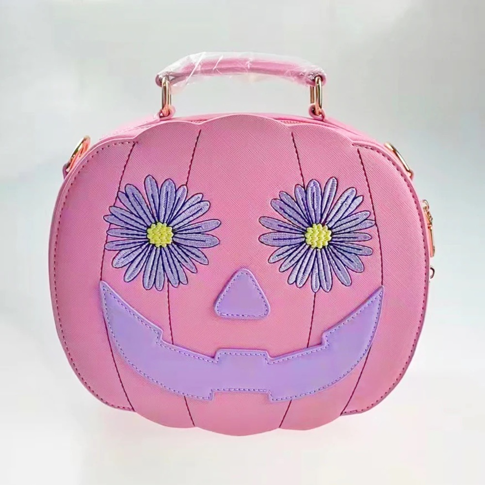 Pink Pumpkin Face Women's Bag